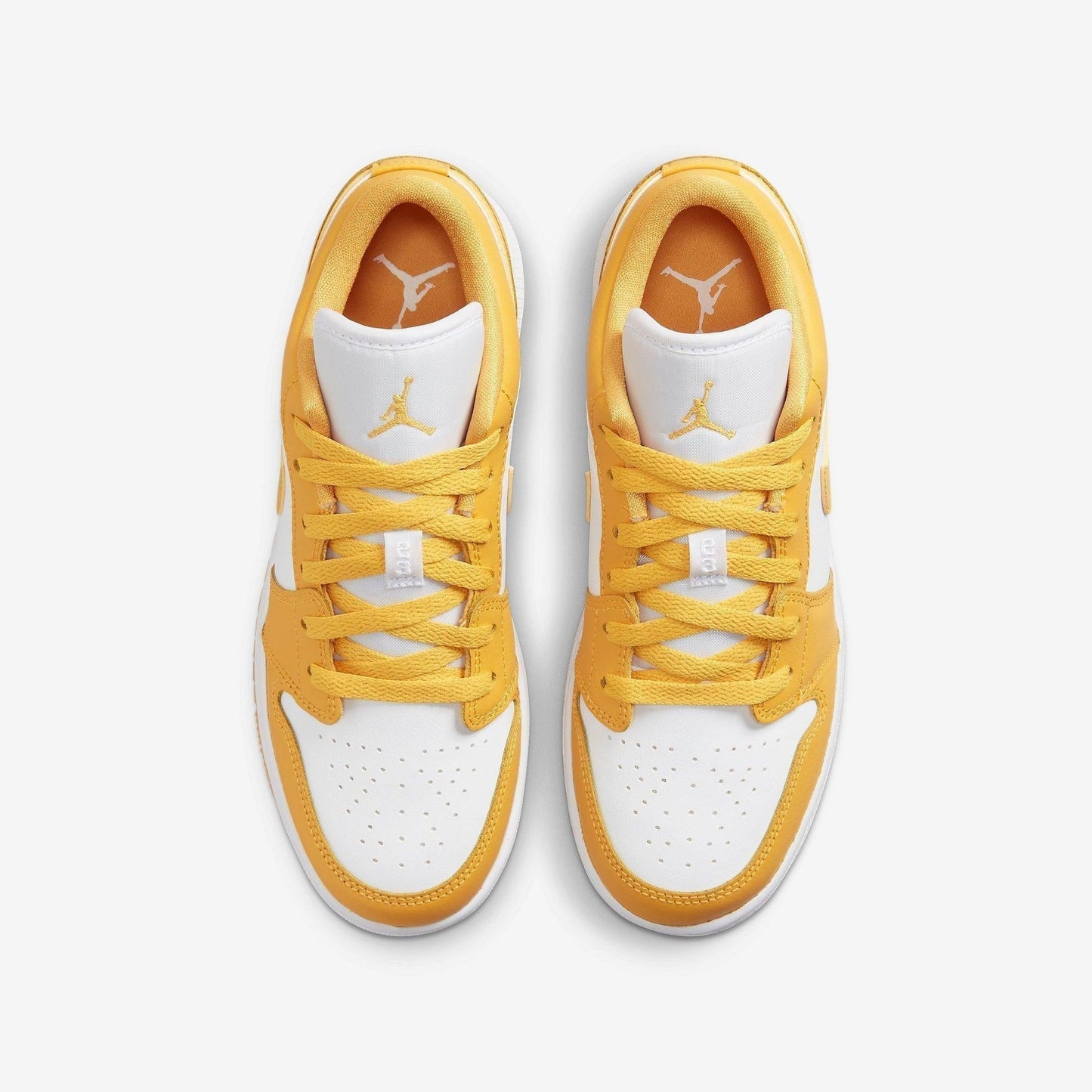 Air Jordan 1 Low 'Pollen' (2021) (GS) [553560-171] Athletic Basketball Sports Sneakers in White / Pollen for Unisex Youth Kids Junior Boys Girls - AVBL MRKT (5)