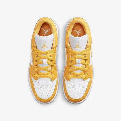 Air Jordan 1 Low 'Pollen' (2021) (GS) [553560-171] Athletic Basketball Sports Sneakers in White / Pollen for Unisex Youth Kids Junior Boys Girls - AVBL MRKT (5)