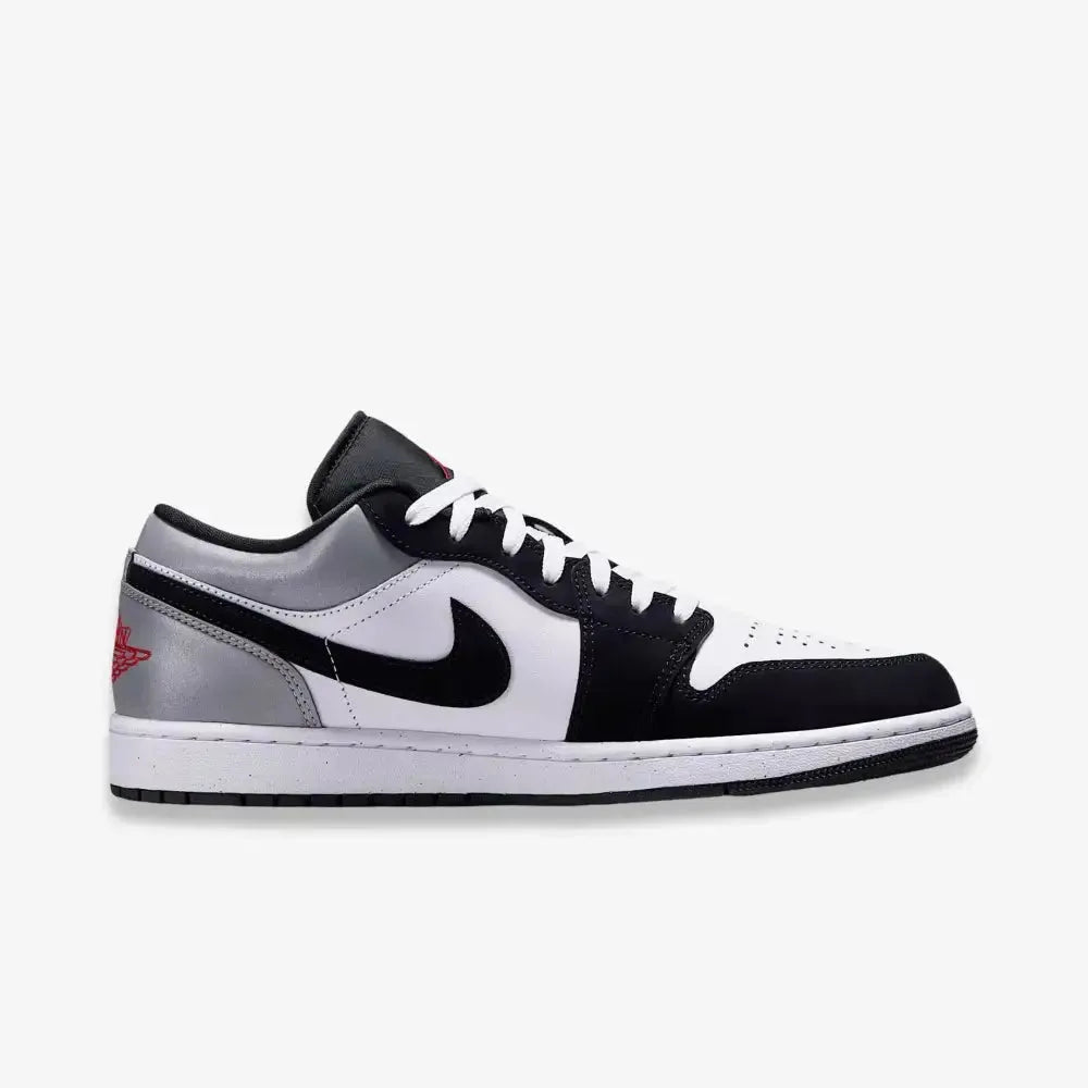Air Jordan 1 Low SE 'Black / Matte Silver' (2025) [HF3148-106] Athletic Basketball Sports Sneakers in White / Fire Red - Black - Matte Silver for Unisex Adult Mens - AVBL MRKT (4)