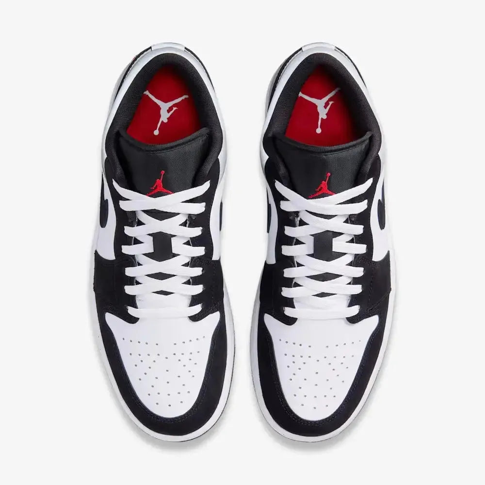 Air Jordan 1 Low SE 'Black / Matte Silver' (2025) [HF3148-106] Athletic Basketball Sports Sneakers in White / Fire Red - Black - Matte Silver for Unisex Adult Mens - AVBL MRKT (5)