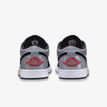 Air Jordan 1 Low SE 'Black / Matte Silver' (2025) [HF3148-106] Athletic Basketball Sports Sneakers in White / Fire Red - Black - Matte Silver for Unisex Adult Mens - AVBL MRKT (6)