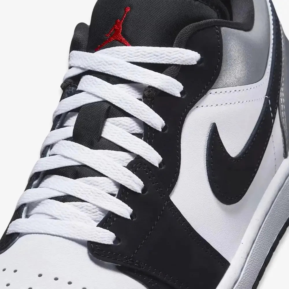 Air Jordan 1 Low SE 'Black / Matte Silver' (2025) [HF3148-106] Athletic Basketball Sports Sneakers in White / Fire Red - Black - Matte Silver for Unisex Adult Mens - AVBL MRKT (7)