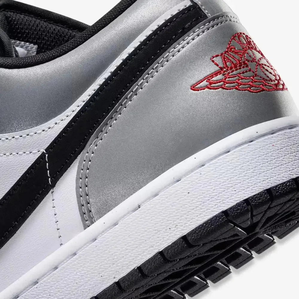 Air Jordan 1 Low SE 'Black / Matte Silver' (2025) [HF3148-106] Athletic Basketball Sports Sneakers in White / Fire Red - Black - Matte Silver for Unisex Adult Mens - AVBL MRKT (8)