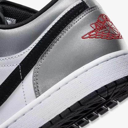 Air Jordan 1 Low SE 'Black / Matte Silver' (2025) [HF3148-106] Athletic Basketball Sports Sneakers in White / Fire Red - Black - Matte Silver for Unisex Adult Mens - AVBL MRKT (8)