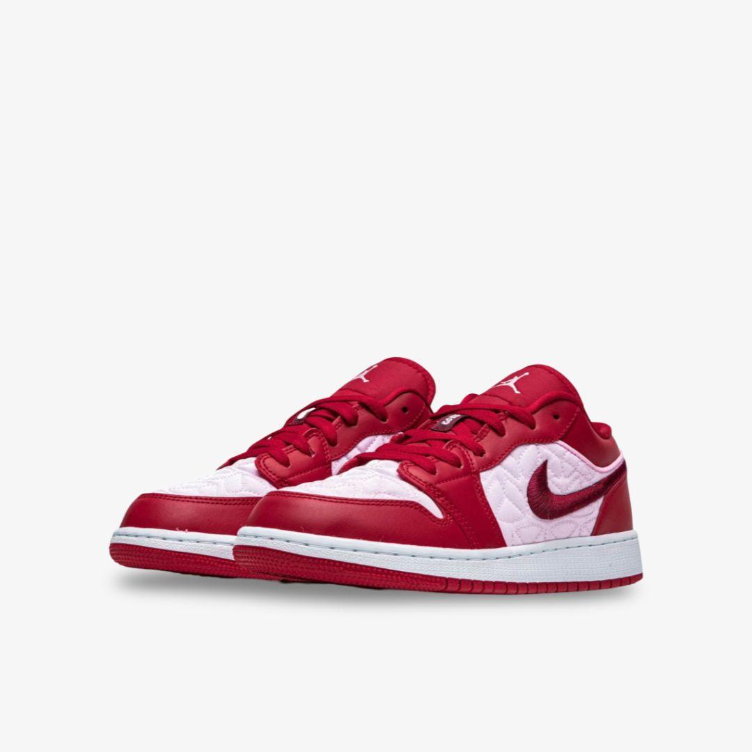 Air Jordan 1 Low SE 'Red Quilt / Valentine's Day' (2020) (GS) [DB3621-600] Athletic Basketball Sports Sneakers in Gym Red / Dark Beetroot for Unisex Youth Kids Junior Boys Girls - AVBL MRKT (1)