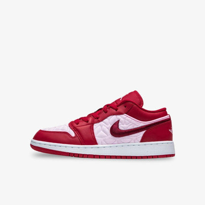 Air Jordan 1 Low SE 'Red Quilt / Valentine's Day' (2020) (GS) [DB3621-600] Athletic Basketball Sports Sneakers in Gym Red / Dark Beetroot for Unisex Youth Kids Junior Boys Girls - AVBL MRKT (2)