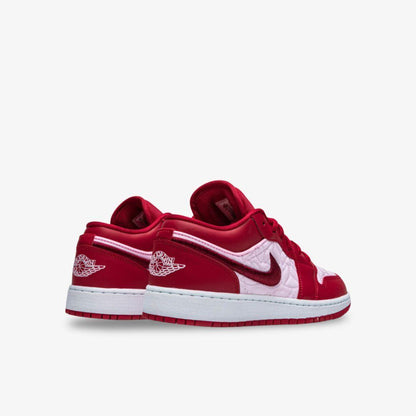 Air Jordan 1 Low SE 'Red Quilt / Valentine's Day' (2020) (GS) [DB3621-600] Athletic Basketball Sports Sneakers in Gym Red / Dark Beetroot for Unisex Youth Kids Junior Boys Girls - AVBL MRKT (4)