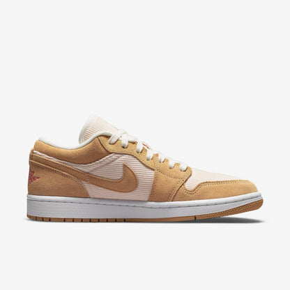Air Jordan 1 Low SE 'Twine Corduroy' (2021) (Womens) [DH7820-700] Athletic Basketball Sports Sneakers in Twine / Orange - Orange Quartz for Unisex Adult Female Ladies Girls WMNS - AVBL MRKT (4)