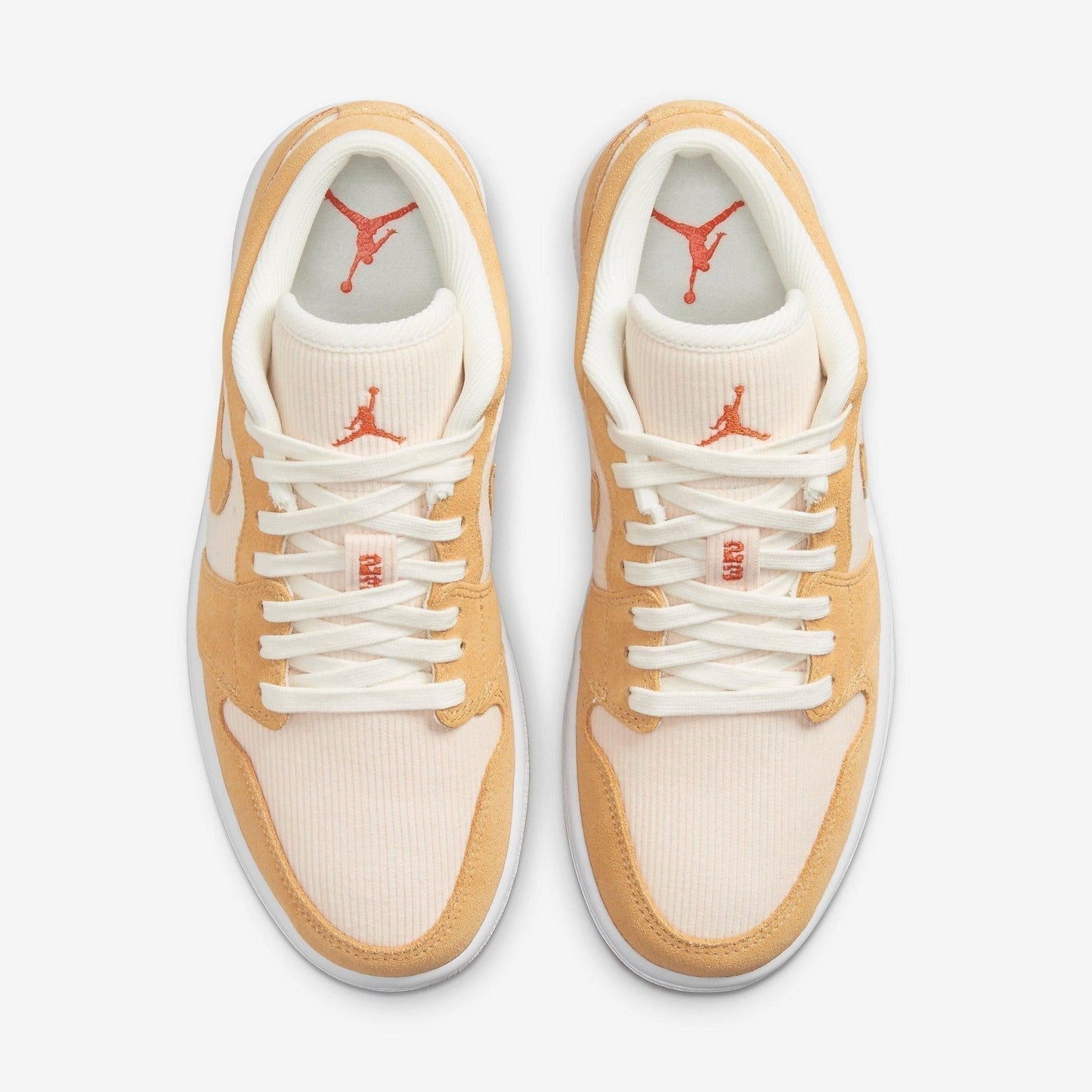Air Jordan 1 Low SE 'Twine Corduroy' (2021) (Womens) [DH7820-700] Athletic Basketball Sports Sneakers in Twine / Orange - Orange Quartz for Unisex Adult Female Ladies Girls WMNS - AVBL MRKT (5)