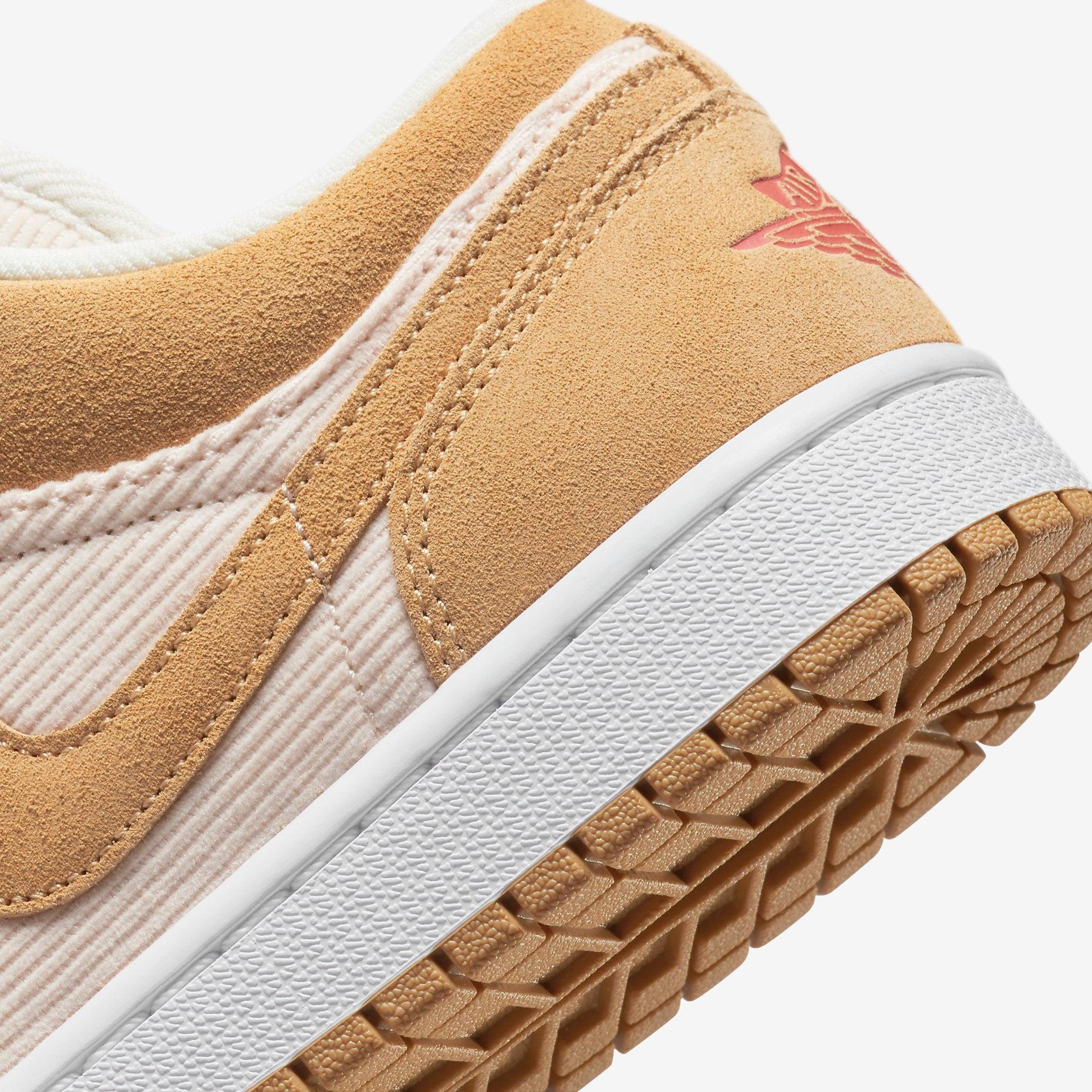 Air Jordan 1 Low SE 'Twine Corduroy' (2021) (Womens) [DH7820-700] Athletic Basketball Sports Sneakers in Twine / Orange - Orange Quartz for Unisex Adult Female Ladies Girls WMNS - AVBL MRKT (8)