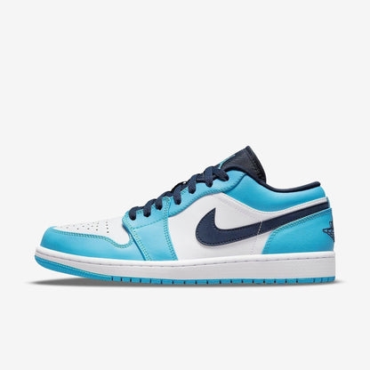 Air Jordan 1 Low 'UNC' (2021) [553558-144] Athletic Basketball Sports Sneakers in White / Dark Powder Blue - Obsidian for Unisex Adult Mens - AVBL MRKT (2)