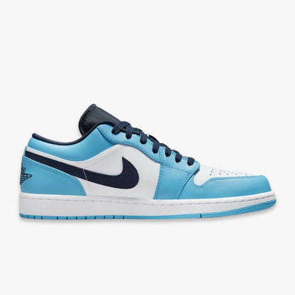 Air Jordan 1 Low 'UNC' (2021) [553558-144] Athletic Basketball Sports Sneakers in White / Dark Powder Blue - Obsidian for Unisex Adult Mens - AVBL MRKT (4)