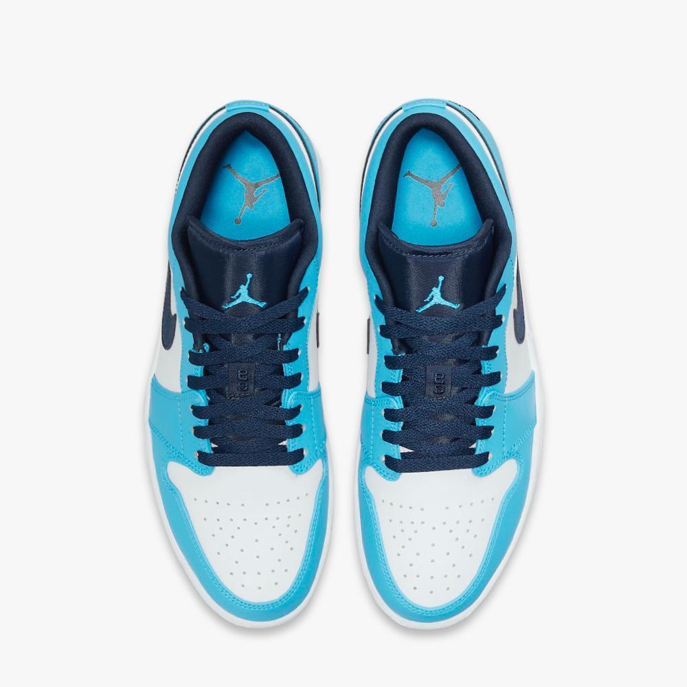 Air Jordan 1 Low 'UNC' (2021) [553558-144] Athletic Basketball Sports Sneakers in White / Dark Powder Blue - Obsidian for Unisex Adult Mens - AVBL MRKT (5)