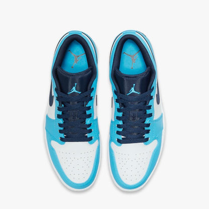 Air Jordan 1 Low 'UNC' (2021) [553558-144] Athletic Basketball Sports Sneakers in White / Dark Powder Blue - Obsidian for Unisex Adult Mens - AVBL MRKT (5)