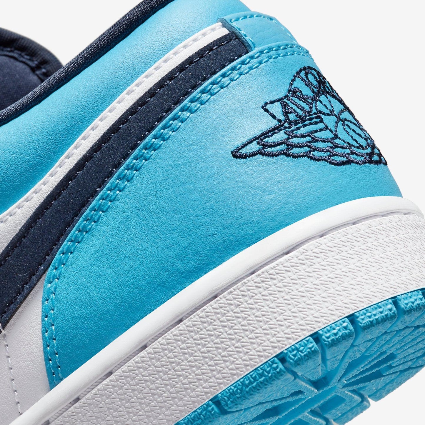 Air Jordan 1 Low 'UNC' (2021) [553558-144] Athletic Basketball Sports Sneakers in White / Dark Powder Blue - Obsidian for Unisex Adult Mens - AVBL MRKT (8)