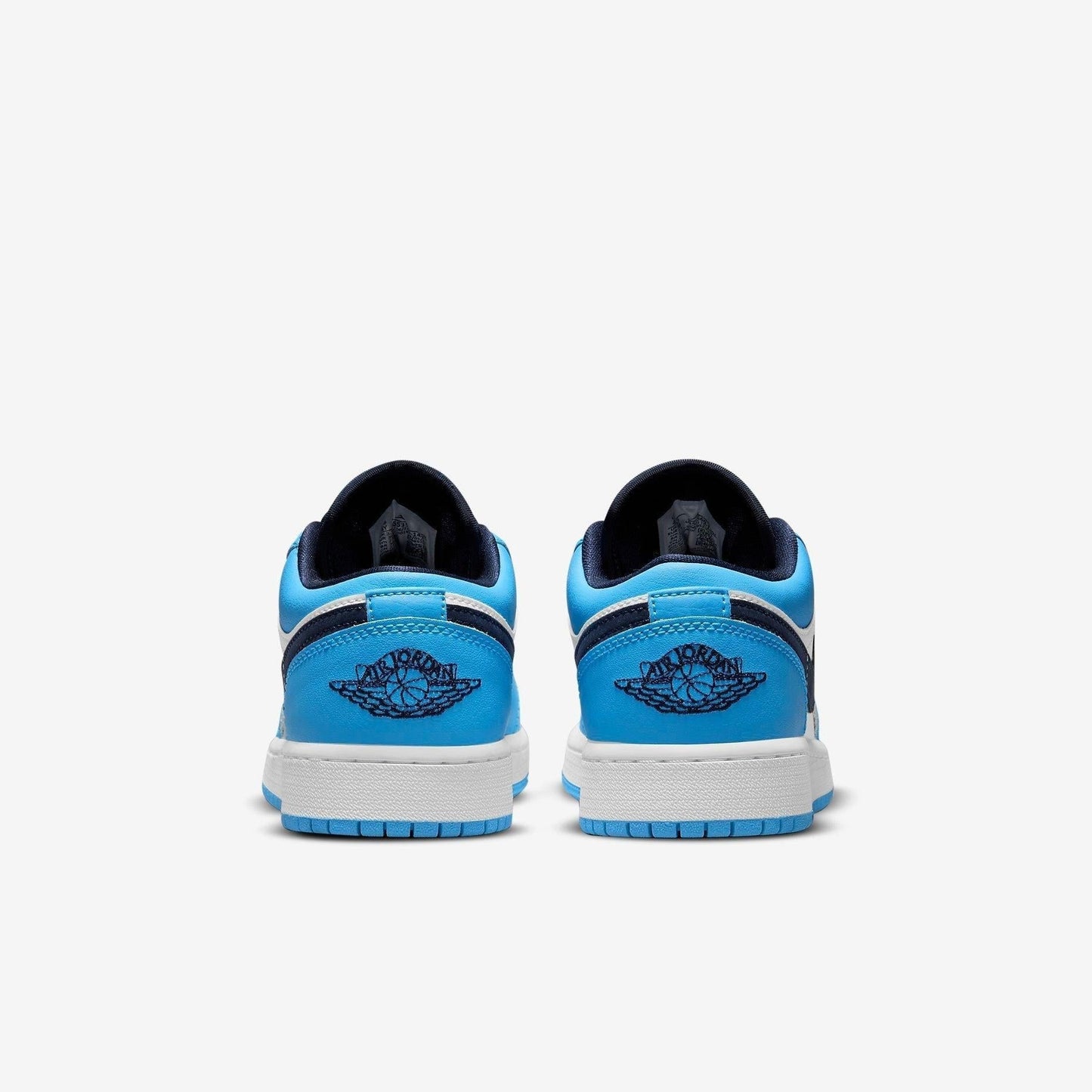 Air Jordan 1 Low 'UNC' (2021) (GS) [553560-144] Athletic Basketball Sports Sneakers in White / Dark Powder Blue - Obsidian for Unisex Youth Kids Junior Boys Girls - AVBL MRKT (6)