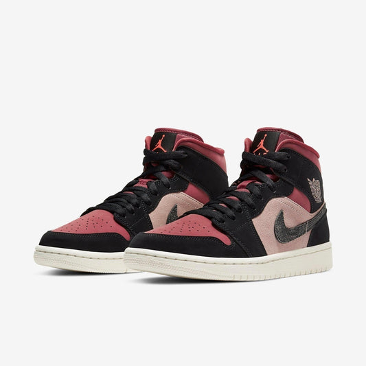 Air Jordan 1 Mid 'Canyon Rust' (2021) (Womens) [BQ6472-202] Athletic Basketball Sports Sneakers in Particle Beige / Black for Unisex Adult Female Ladies Girls WMNS - AVBL MRKT (1)