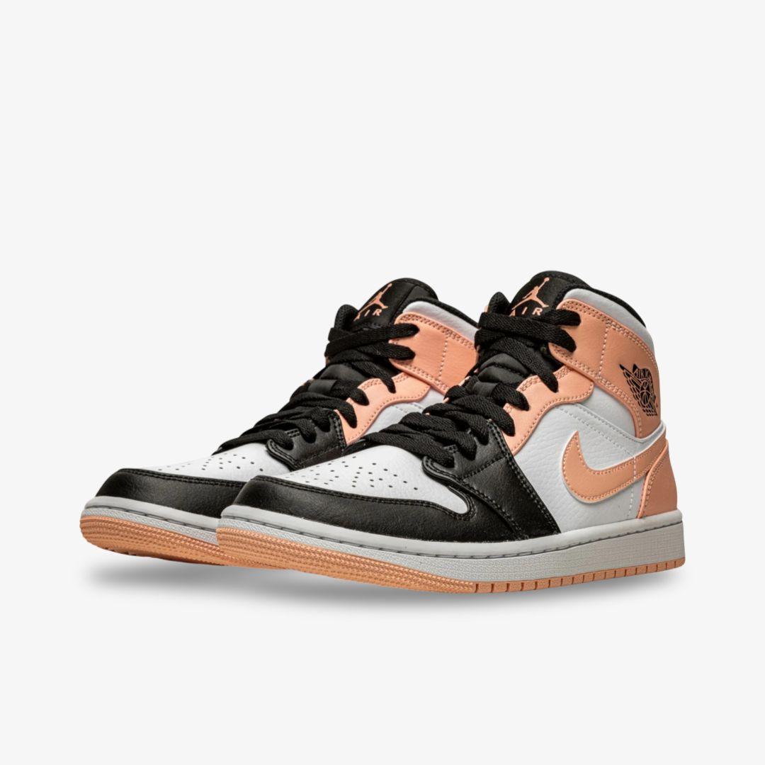 Air Jordan 1 Mid 'Crimson Tint' (2021) [554724-133] Athletic Basketball Sports Sneakers in White / Arctic Orange - Black for Unisex Adult Mens - AVBL MRKT (1)