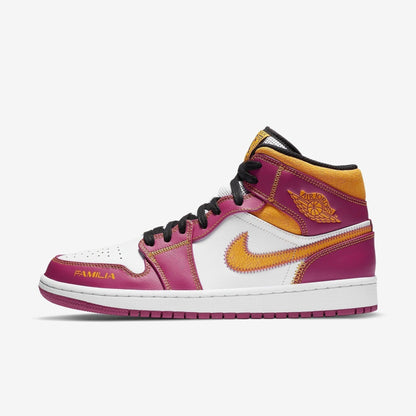 Air Jordan 1 Mid DOD 'Dia de Los Muertos' (2020) [DC0350-100] Athletic Basketball Sports Sneakers in White / University Gold - Fuchsia for Unisex Adult Mens - AVBL MRKT (2)