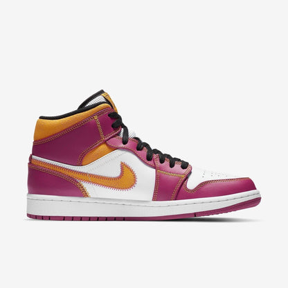 Air Jordan 1 Mid DOD 'Dia de Los Muertos' (2020) [DC0350-100] Athletic Basketball Sports Sneakers in White / University Gold - Fuchsia for Unisex Adult Mens - AVBL MRKT (4)