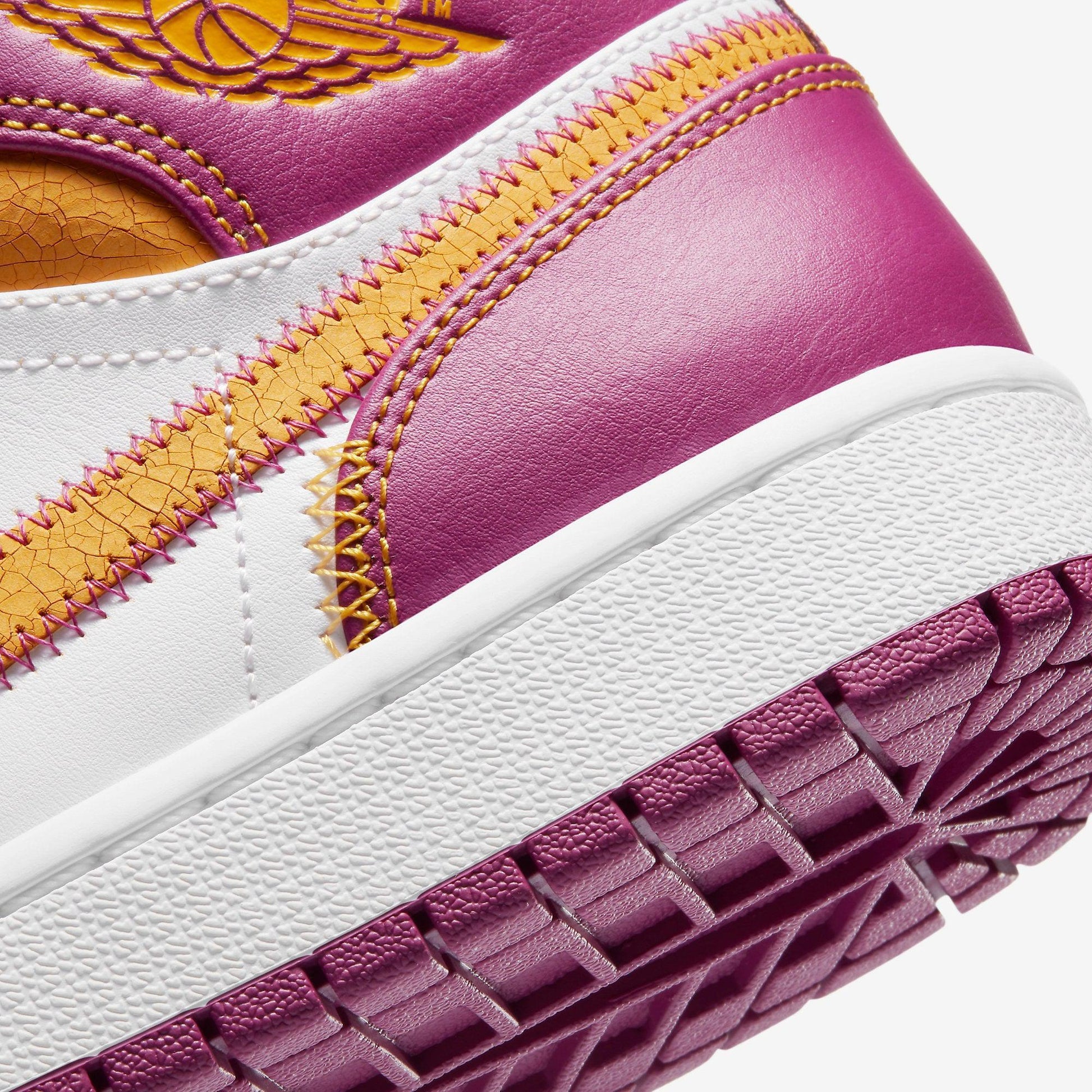 Air Jordan 1 Mid DOD 'Dia de Los Muertos' (2020) [DC0350-100] Athletic Basketball Sports Sneakers in White / University Gold - Fuchsia for Unisex Adult Mens - AVBL MRKT (8)