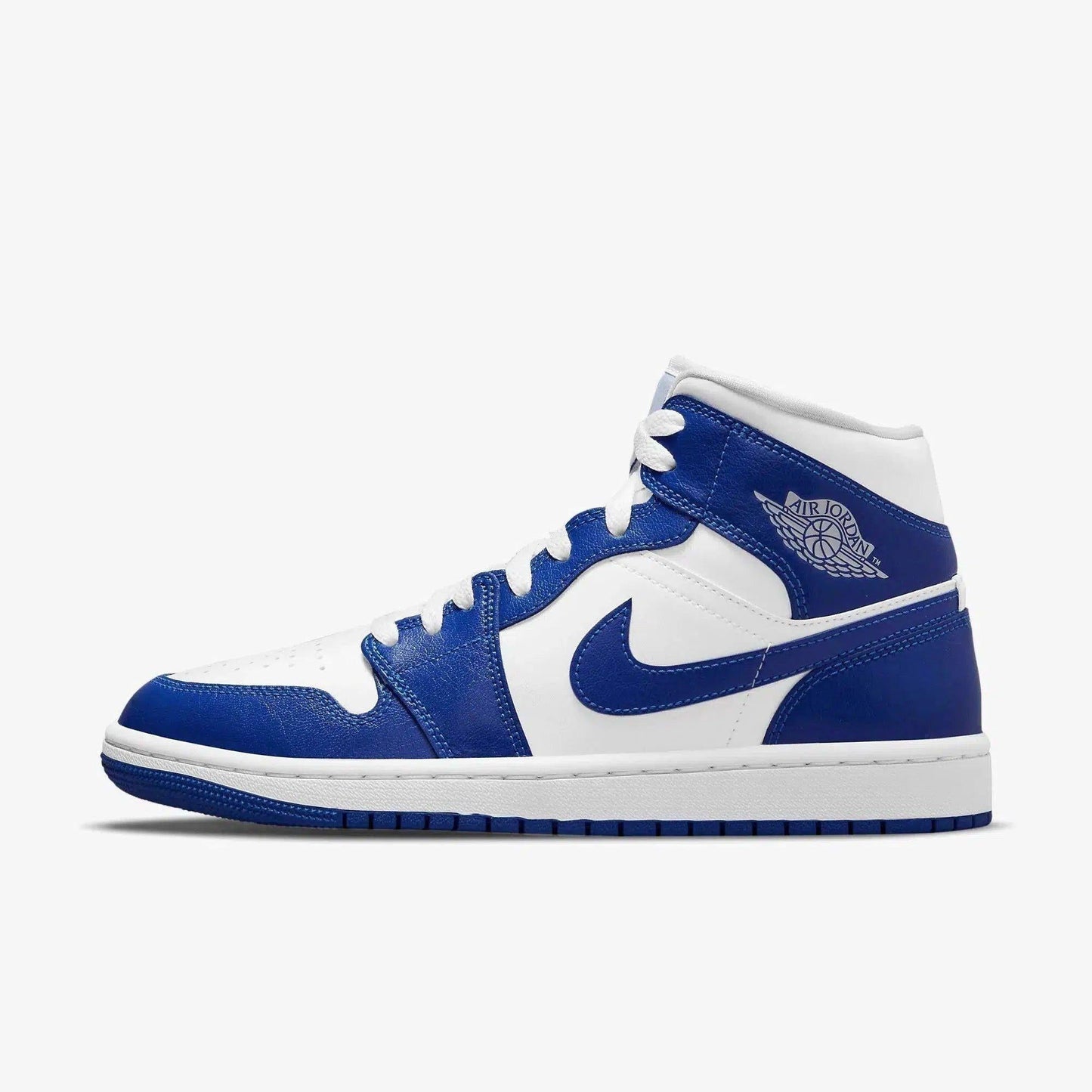 Air Jordan 1 Mid 'Kentucky' (2021) (Womens) [BQ6472-104] Athletic Basketball Sports Sneakers in White / Hyper Royal - White for Unisex Adult Female Ladies Girls WMNS - AVBL MRKT (2)