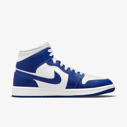Air Jordan 1 Mid 'Kentucky' (2021) (Womens) [BQ6472-104] Athletic Basketball Sports Sneakers in White / Hyper Royal - White for Unisex Adult Female Ladies Girls WMNS - AVBL MRKT (4)