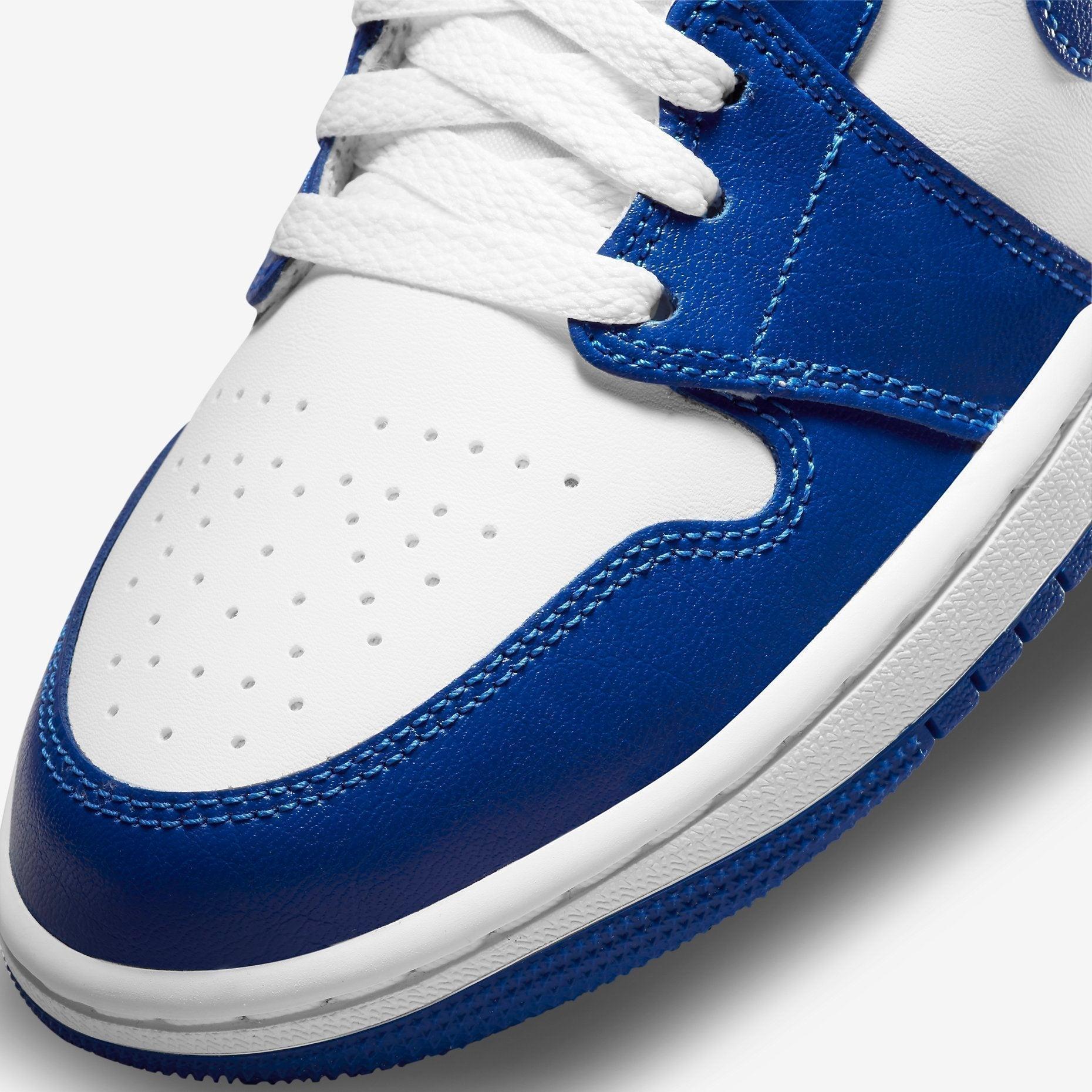 Air Jordan 1 Mid 'Kentucky' (2021) (Womens) [BQ6472-104] Athletic Basketball Sports Sneakers in White / Hyper Royal - White for Unisex Adult Female Ladies Girls WMNS - AVBL MRKT (7)