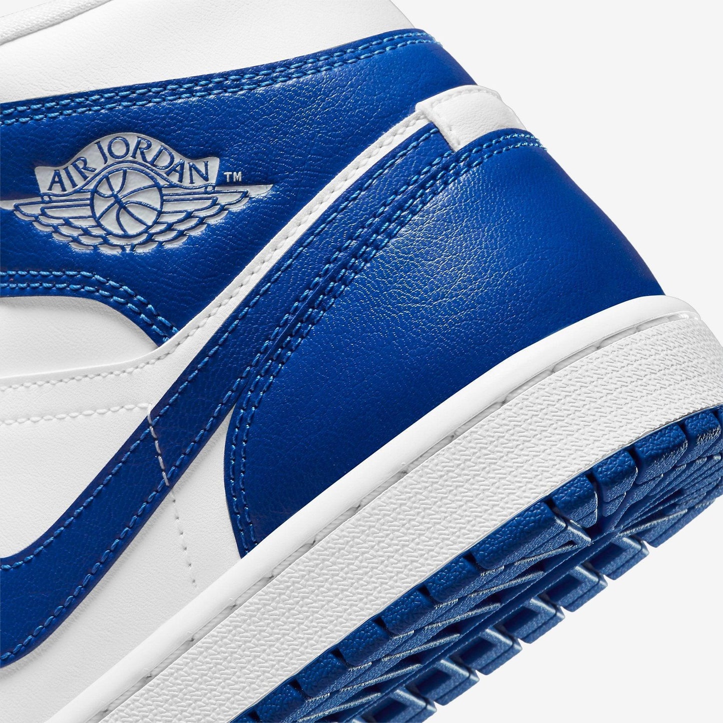 Air Jordan 1 Mid 'Kentucky' (2021) (Womens) [BQ6472-104] Athletic Basketball Sports Sneakers in White / Hyper Royal - White for Unisex Adult Female Ladies Girls WMNS - AVBL MRKT (8)