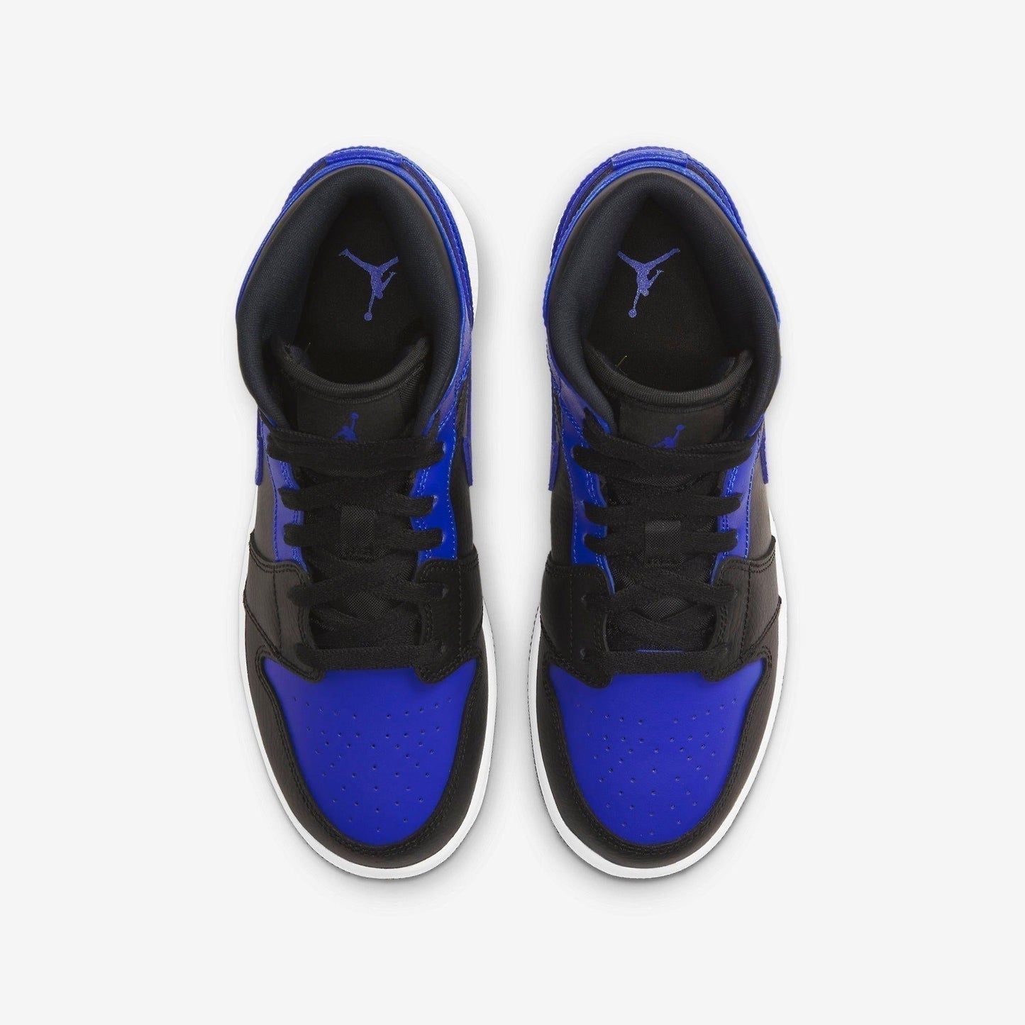 Air Jordan 1 Mid 'Royal' (2021) (GS) [554725-077] Athletic Basketball Sports Sneakers in Black / Hyper Royal - White for Unisex Youth Kids Junior Boys Girls - AVBL MRKT (5)