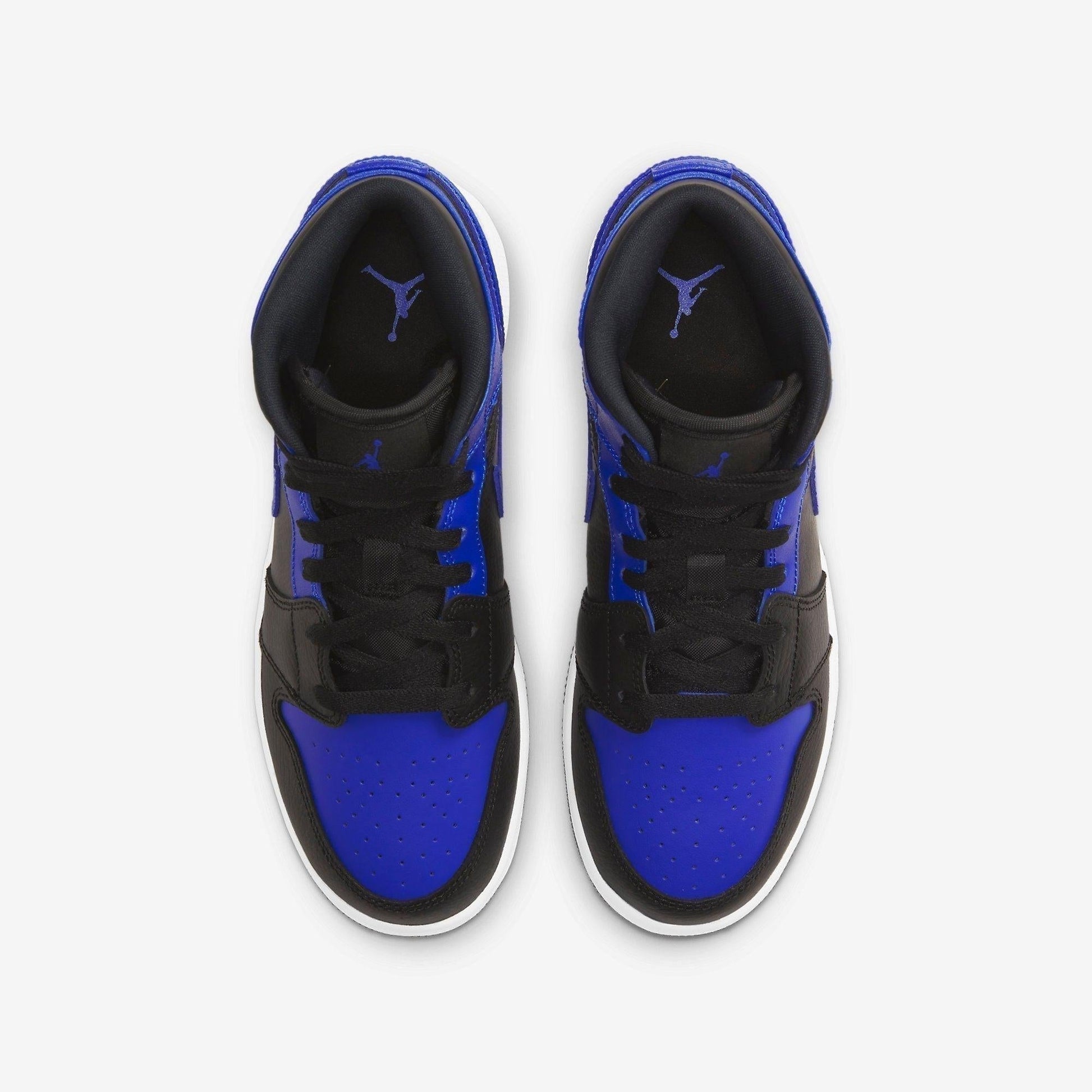 Air Jordan 1 Mid 'Royal' (2021) (GS) [554725-077] Athletic Basketball Sports Sneakers in Black / Hyper Royal - White for Unisex Youth Kids Junior Boys Girls - AVBL MRKT (5)