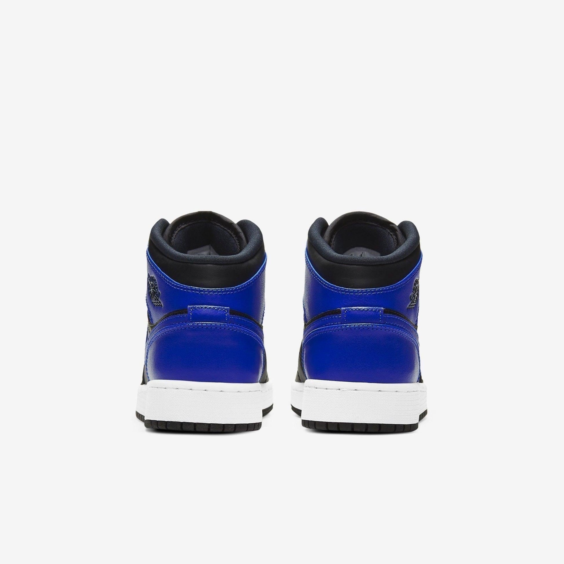 Air Jordan 1 Mid 'Royal' (2021) (GS) [554725-077] Athletic Basketball Sports Sneakers in Black / Hyper Royal - White for Unisex Youth Kids Junior Boys Girls - AVBL MRKT (6)