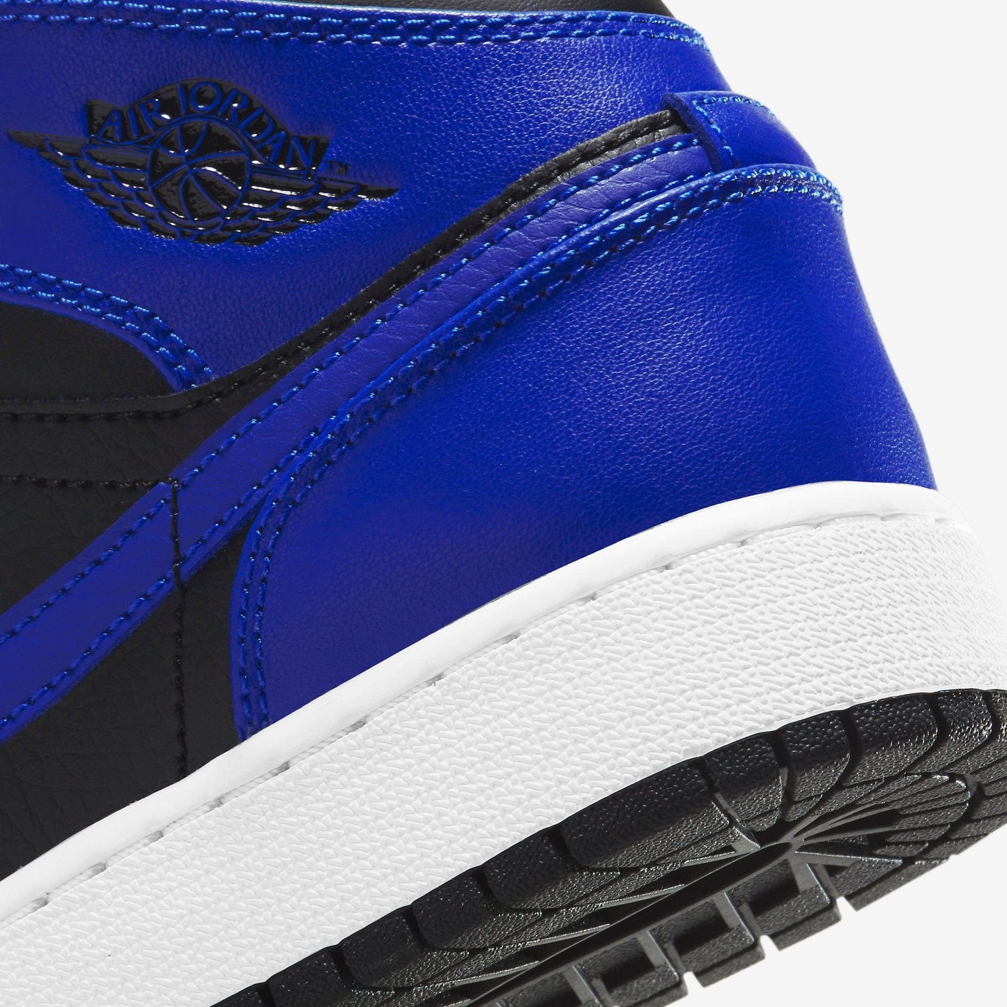 Air Jordan 1 Mid 'Royal' (2021) (GS) [554725-077] Athletic Basketball Sports Sneakers in Black / Hyper Royal - White for Unisex Youth Kids Junior Boys Girls - AVBL MRKT (8)