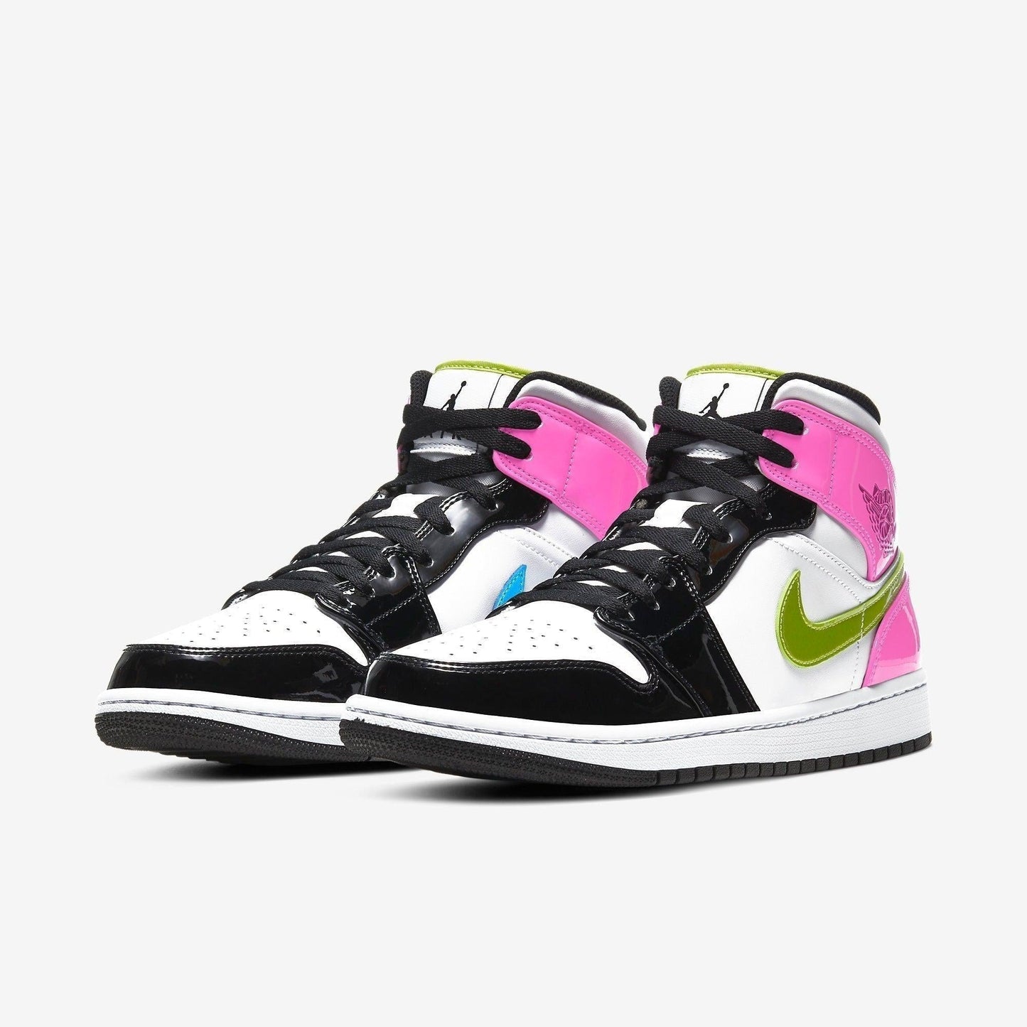 Air Jordan 1 Mid SE 'Cyber / Fuchsia' (2020) [CZ9834-100] Athletic Basketball Sports Sneakers in White / Cyber - Active Fuchsia - Black for Unisex Adult Mens - AVBL MRKT (1)