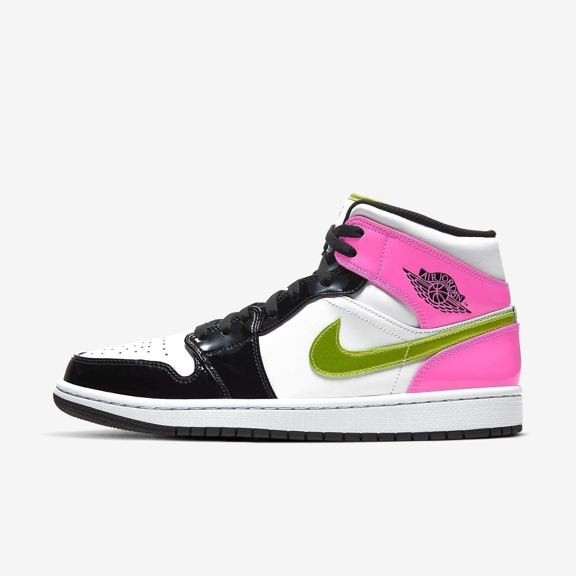 Air Jordan 1 Mid SE 'Cyber / Fuchsia' (2020) [CZ9834-100] Athletic Basketball Sports Sneakers in White / Cyber - Active Fuchsia - Black for Unisex Adult Mens - AVBL MRKT (2)