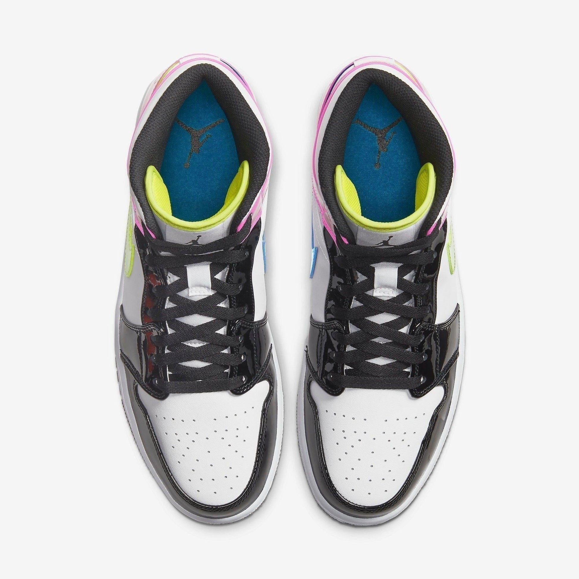 Air Jordan 1 Mid SE 'Cyber / Fuchsia' (2020) [CZ9834-100] Athletic Basketball Sports Sneakers in White / Cyber - Active Fuchsia - Black for Unisex Adult Mens - AVBL MRKT (5)