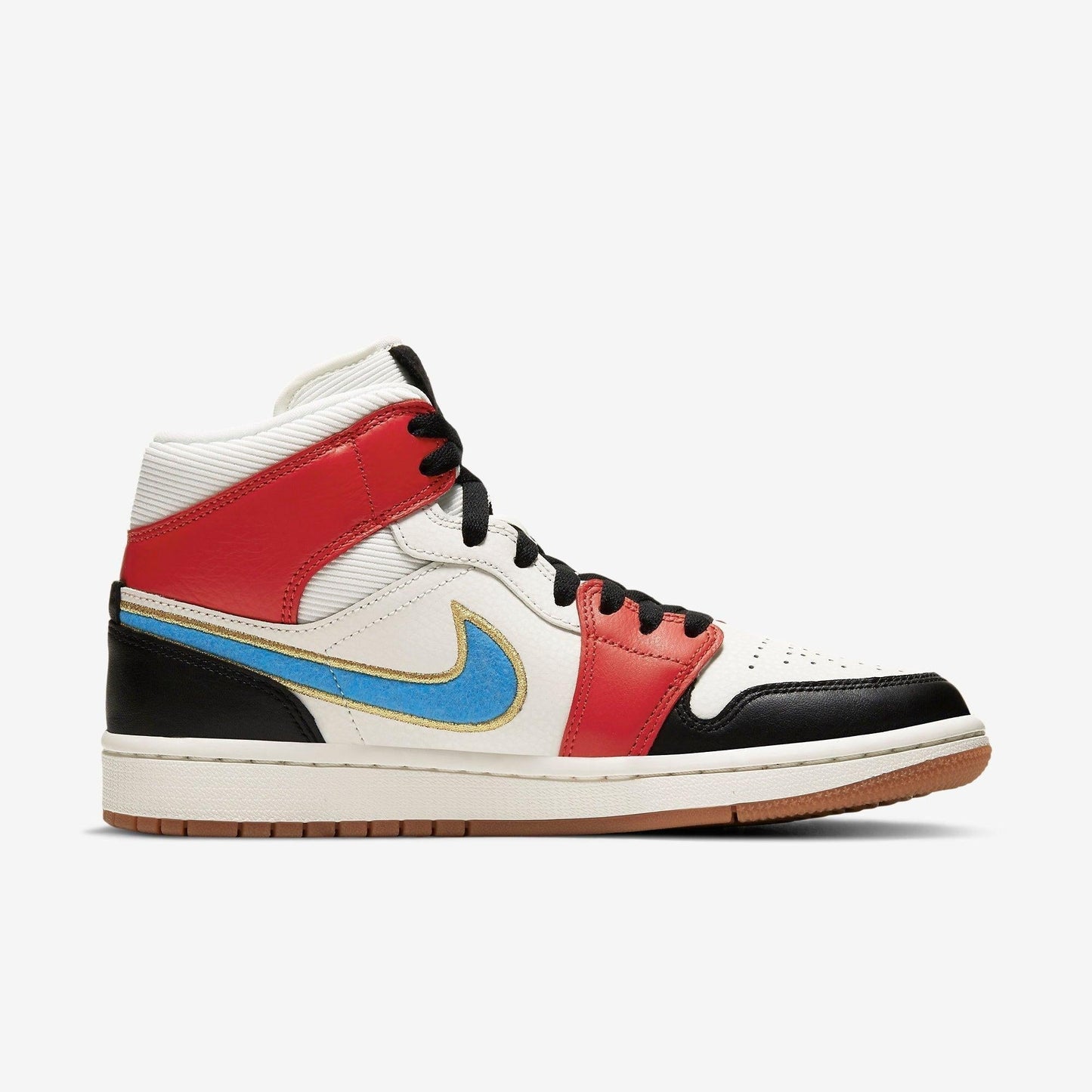 Air Jordan 1 Mid SE 'Let(Her)Man / Homecoming' (2020) (Womens) [DC1426-100] Athletic Basketball Sports Sneakers in Sail / Light Photo Blue - Chile Red for Unisex Adult Female Ladies Girls WMNS - AVBL MRKT (4)