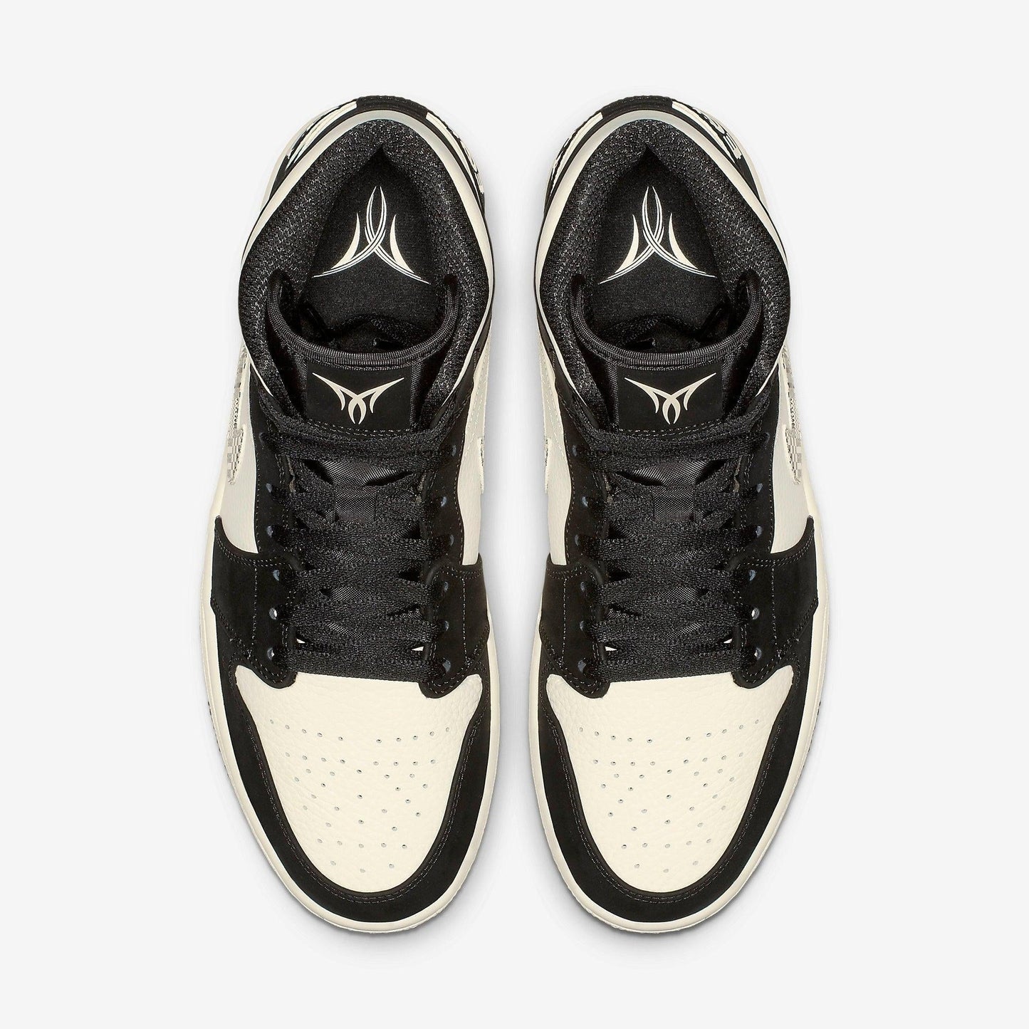 Air Jordan 1 Mid SE 'Melo Equality' (2019) [852542-010] Athletic Basketball Sports Sneakers in Black / Black - Sail - Wolf Grey for Unisex Adult Mens - AVBL MRKT (5)