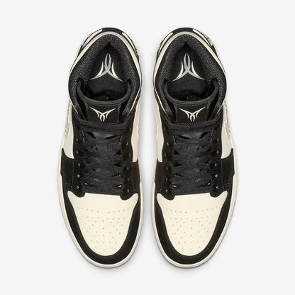 Air Jordan 1 Mid SE 'Melo Equality' (2019) [852542-010] Athletic Basketball Sports Sneakers in Black / Black - Sail - Wolf Grey for Unisex Adult Mens - AVBL MRKT (5)