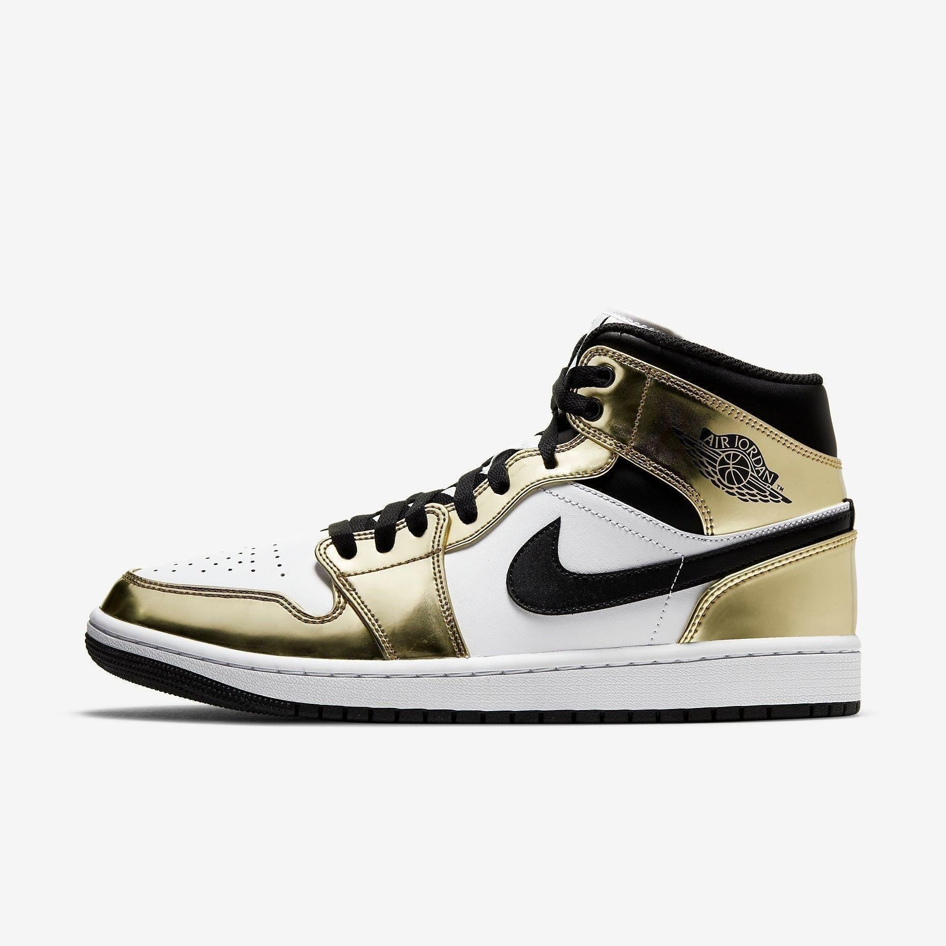Air Jordan 1 Mid SE 'Metallic Gold' (2020) [DC1419-700] Athletic Basketball Sports Sneakers in Metallic Gold / Black - White for Unisex Adult Mens - AVBL MRKT (2)