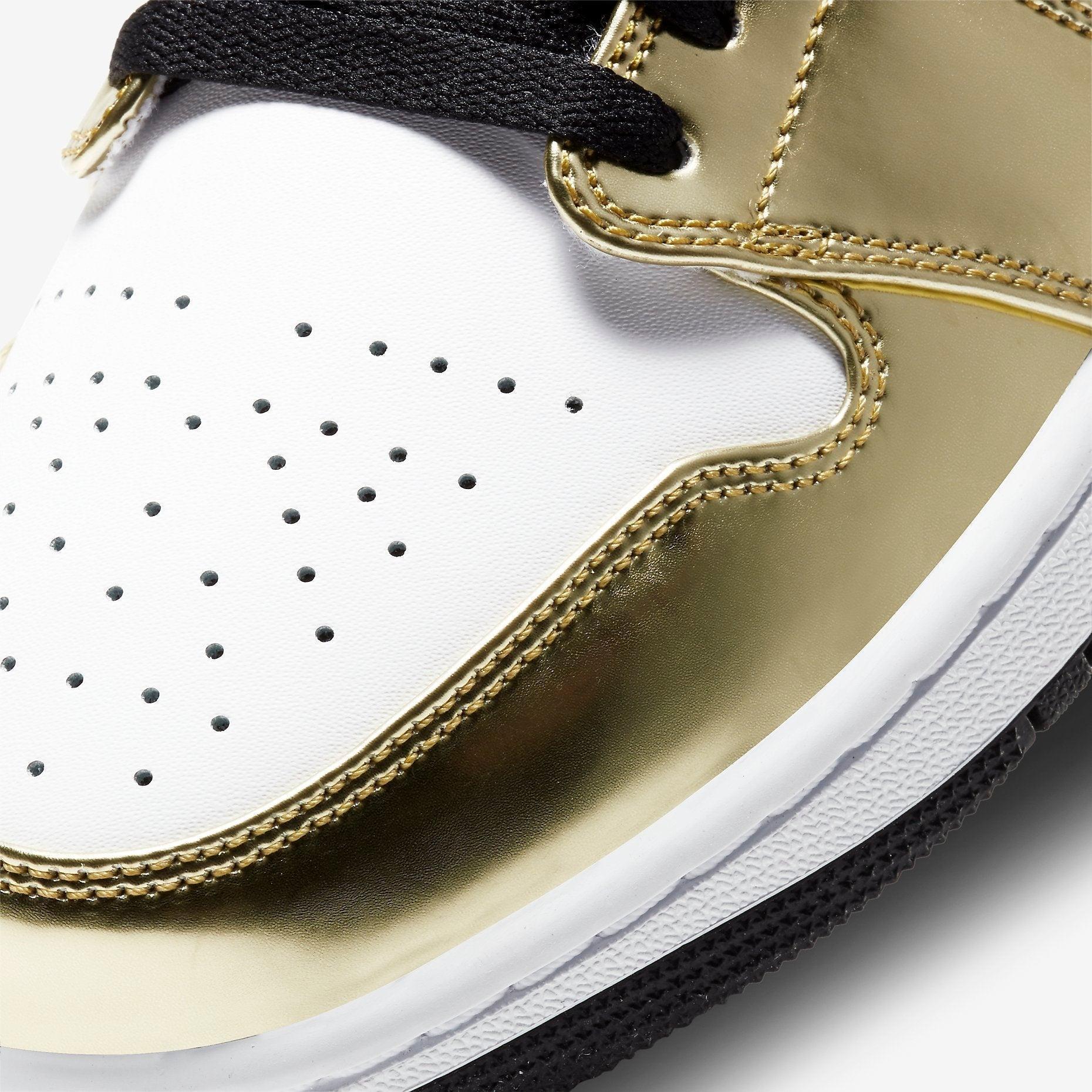 Air Jordan 1 Mid SE 'Metallic Gold' (2020) [DC1419-700] Athletic Basketball Sports Sneakers in Metallic Gold / Black - White for Unisex Adult Mens - AVBL MRKT (7)