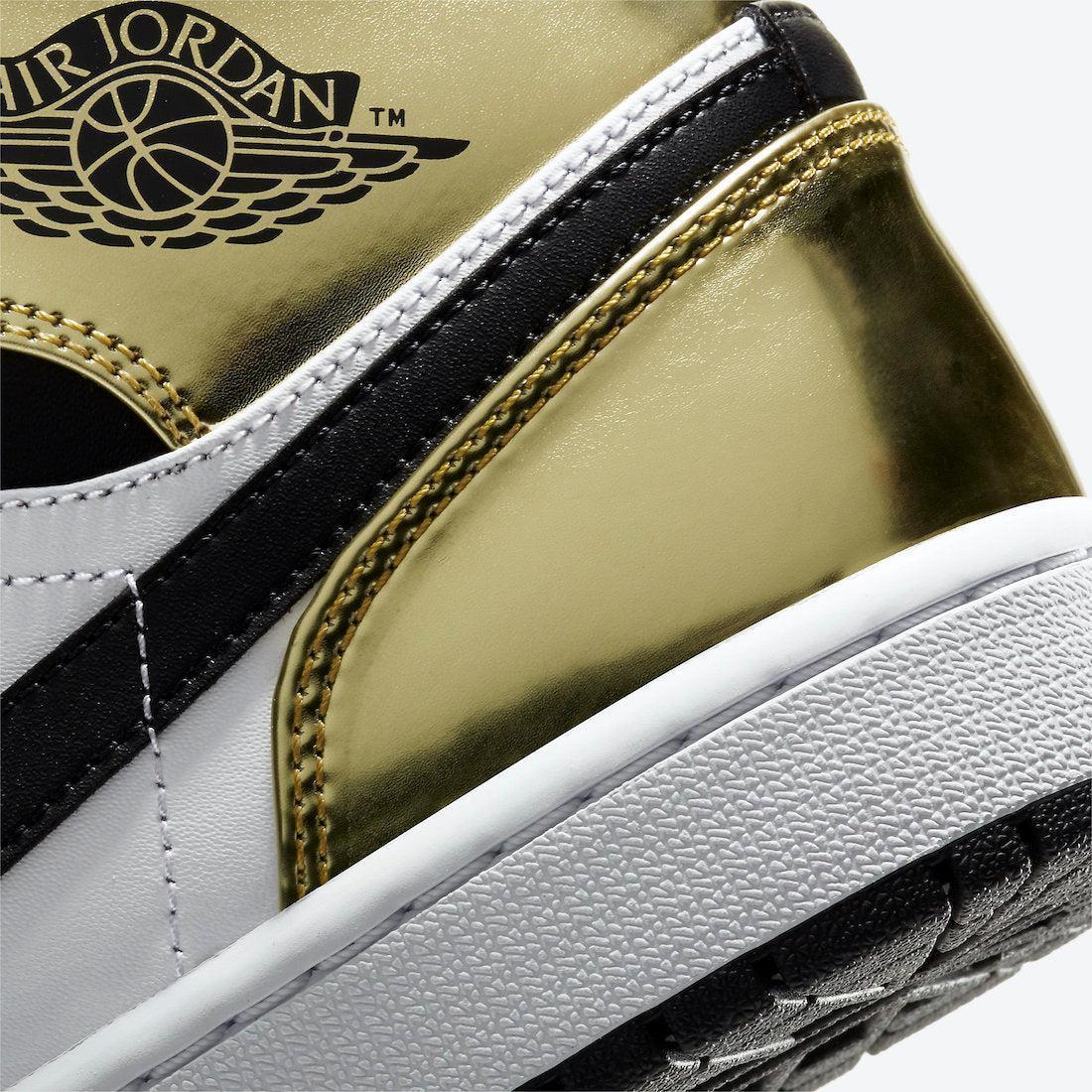 Air Jordan 1 Mid SE 'Metallic Gold' (2020) [DC1419-700] Athletic Basketball Sports Sneakers in Metallic Gold / Black - White for Unisex Adult Mens - AVBL MRKT (8)