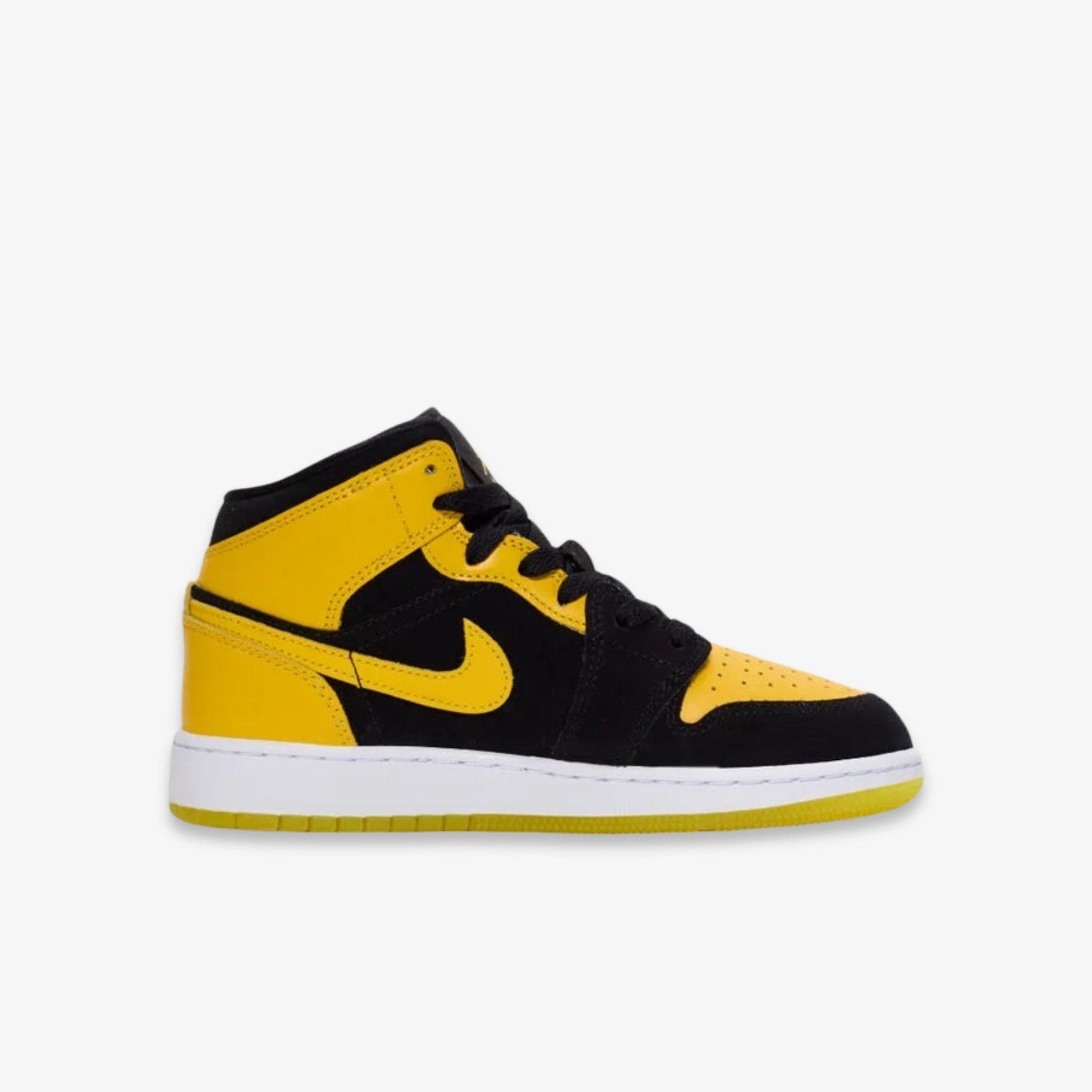 Air Jordan 1 Mid SE 'New Love / Varsity Maize' (2025) (GS) [HJ5940-071] Athletic Basketball Sports Sneakers in Black / Varsity Maize - White for Unisex Youth Kids Junior Boys Girls - AVBL MRKT (4)
