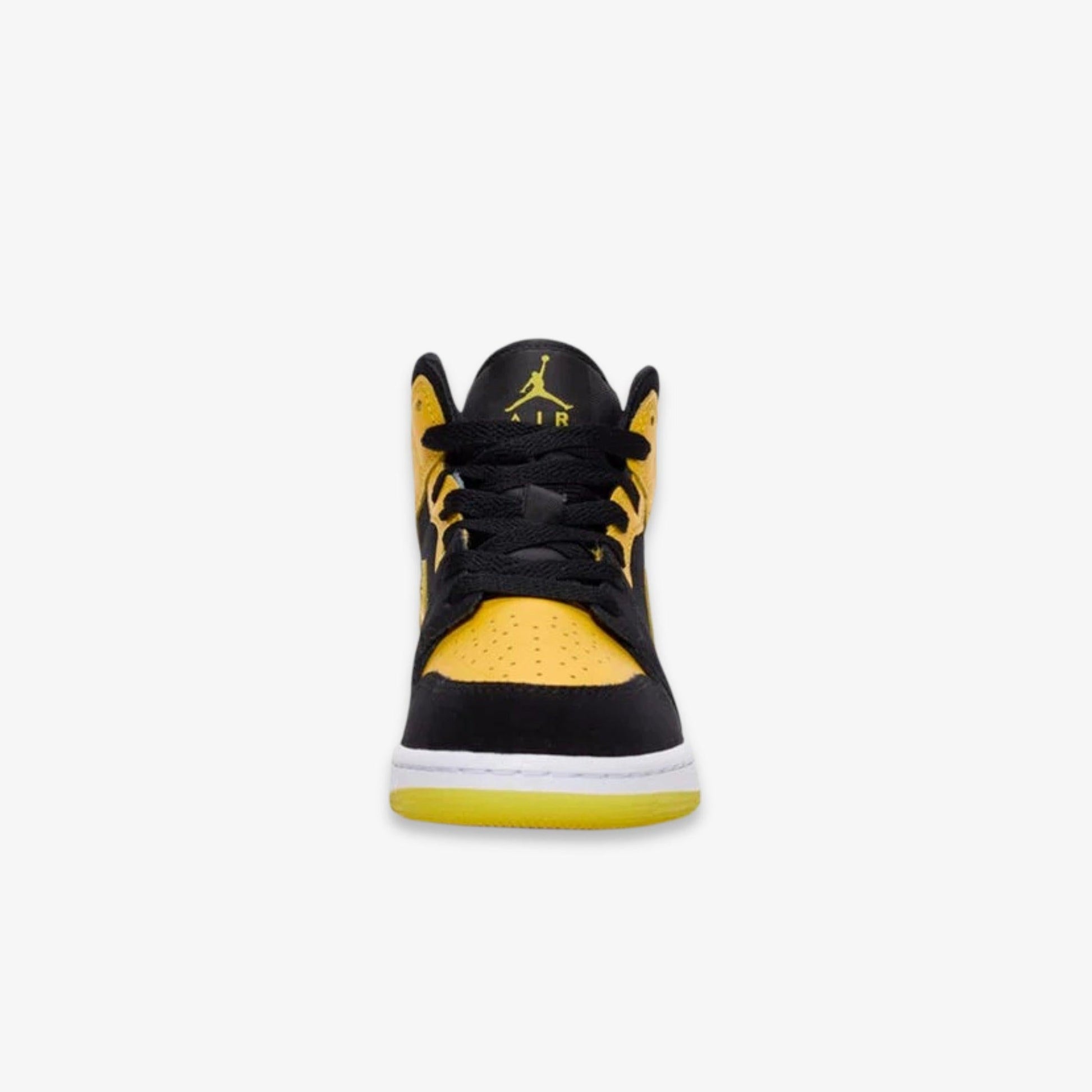 Air Jordan 1 Mid SE 'New Love / Varsity Maize' (2025) (GS) [HJ5940-071] Athletic Basketball Sports Sneakers in Black / Varsity Maize - White for Unisex Youth Kids Junior Boys Girls - AVBL MRKT (5)