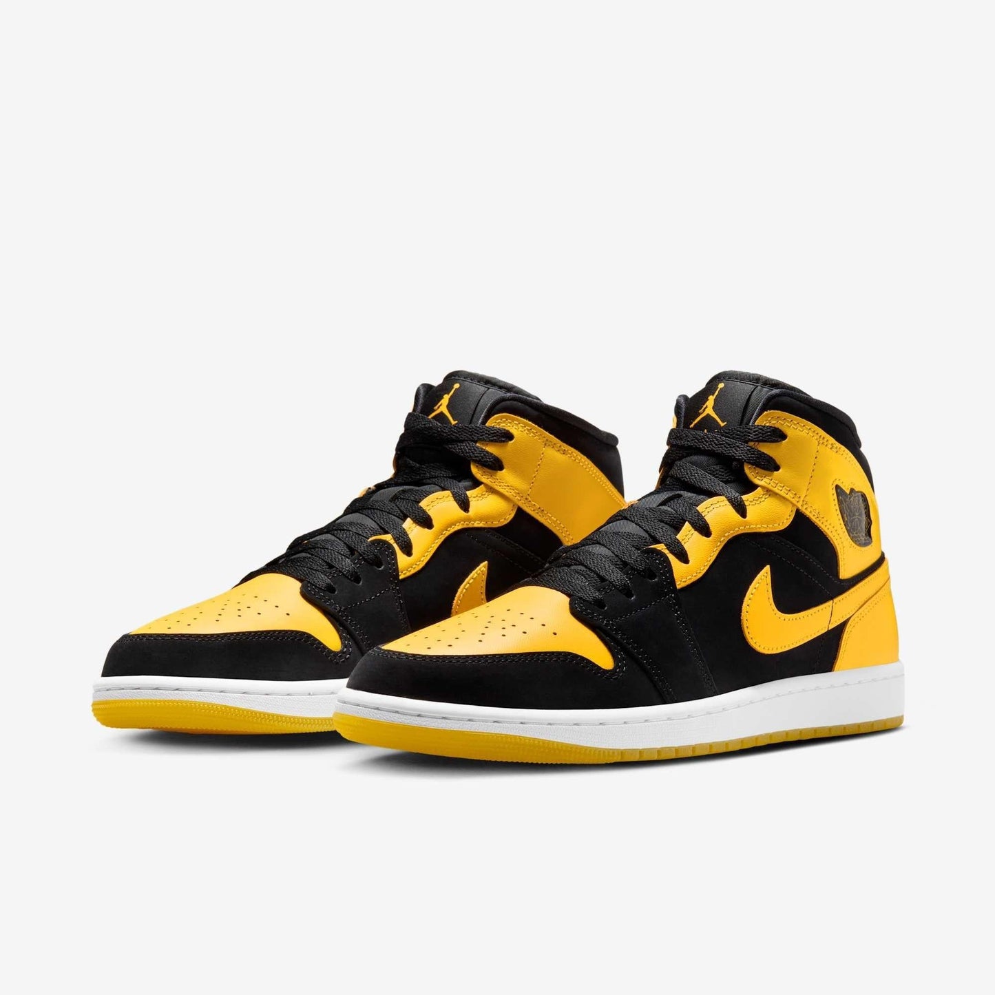 Air Jordan 1 Mid SE 'New Love / Varsity Maize' (2025) [HJ6654-071] Athletic Basketball Sports Sneakers in Black / Varsity Maize - White for Unisex Adult Mens - AVBL MRKT (1)