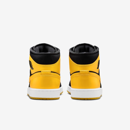 Air Jordan 1 Mid SE 'New Love / Varsity Maize' (2025) [HJ6654-071] Athletic Basketball Sports Sneakers in Black / Varsity Maize - White for Unisex Adult Mens - AVBL MRKT (6)