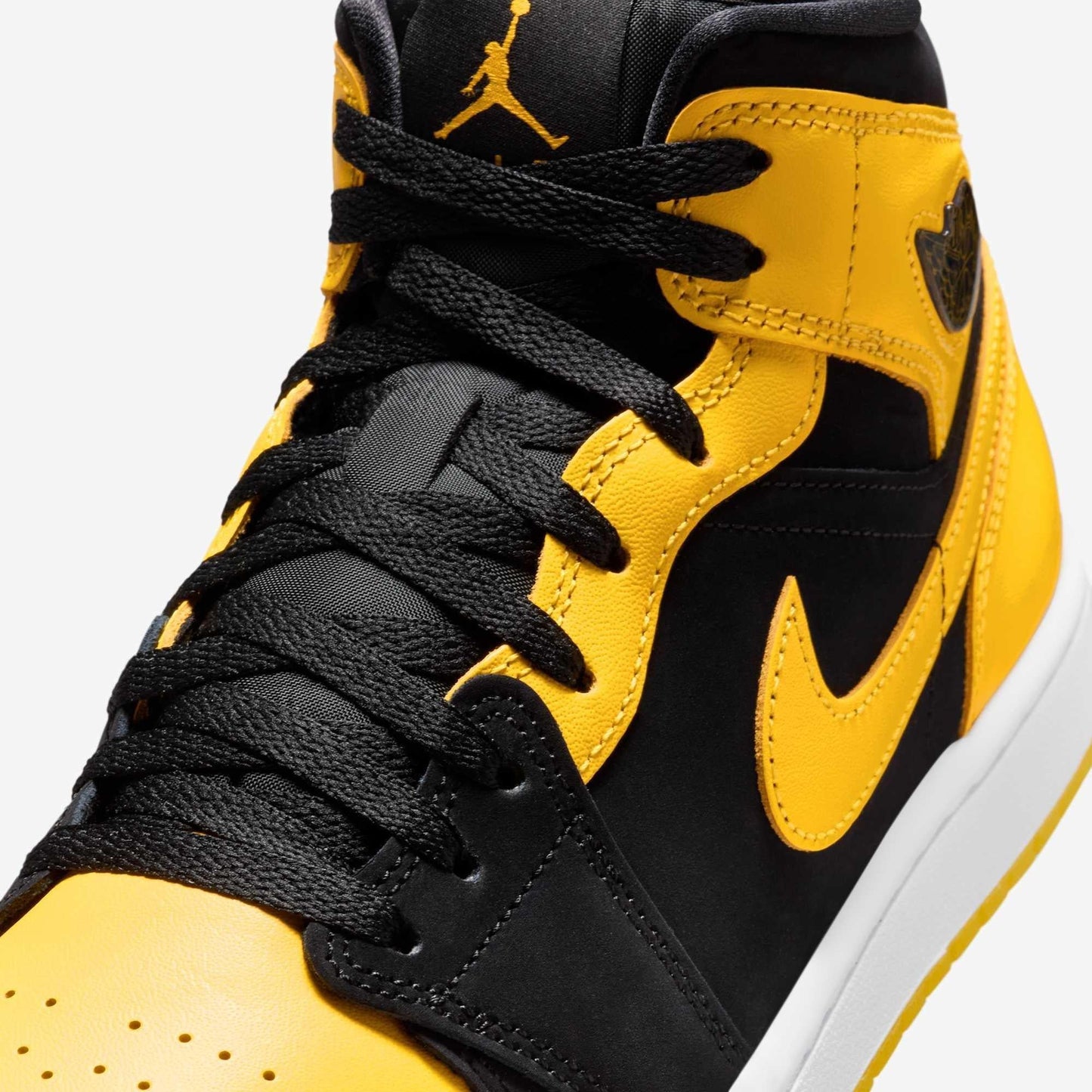 Air Jordan 1 Mid SE 'New Love / Varsity Maize' (2025) [HJ6654-071] Athletic Basketball Sports Sneakers in Black / Varsity Maize - White for Unisex Adult Mens - AVBL MRKT (7)