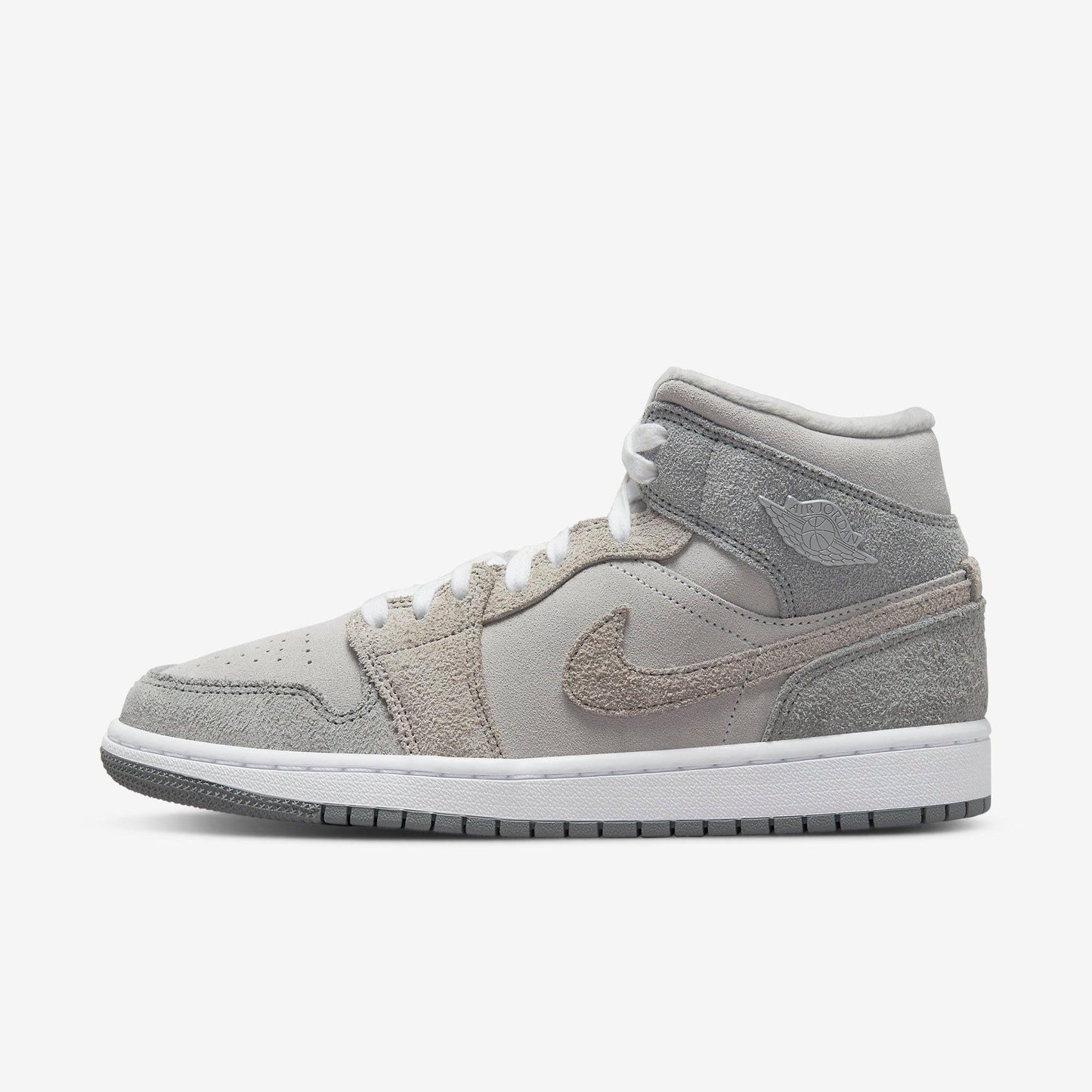 Air Jordan 1 Mid SE 'Particle Grey' (2022) (Womens) [DO7139-002] Athletic Basketball Sports Sneakers in Particle Grey / College Grey for Unisex Adult Female Ladies Girls WMNS - AVBL MRKT (2)