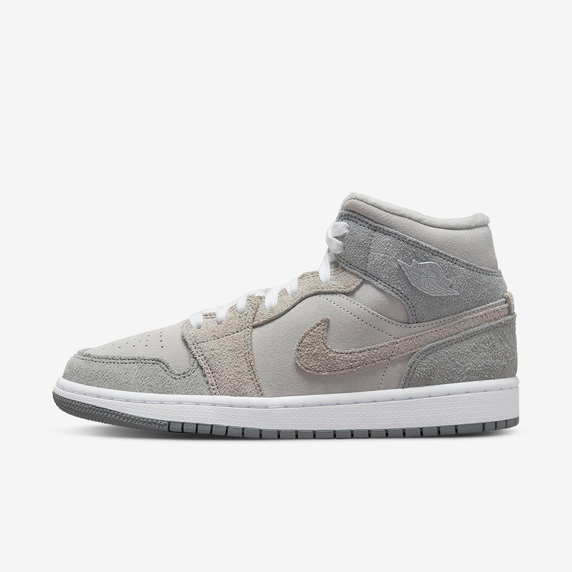 Air Jordan 1 Mid SE 'Particle Grey' (2022) (Womens) [DO7139-002] Athletic Basketball Sports Sneakers in Particle Grey / College Grey for Unisex Adult Female Ladies Girls WMNS - AVBL MRKT (2)