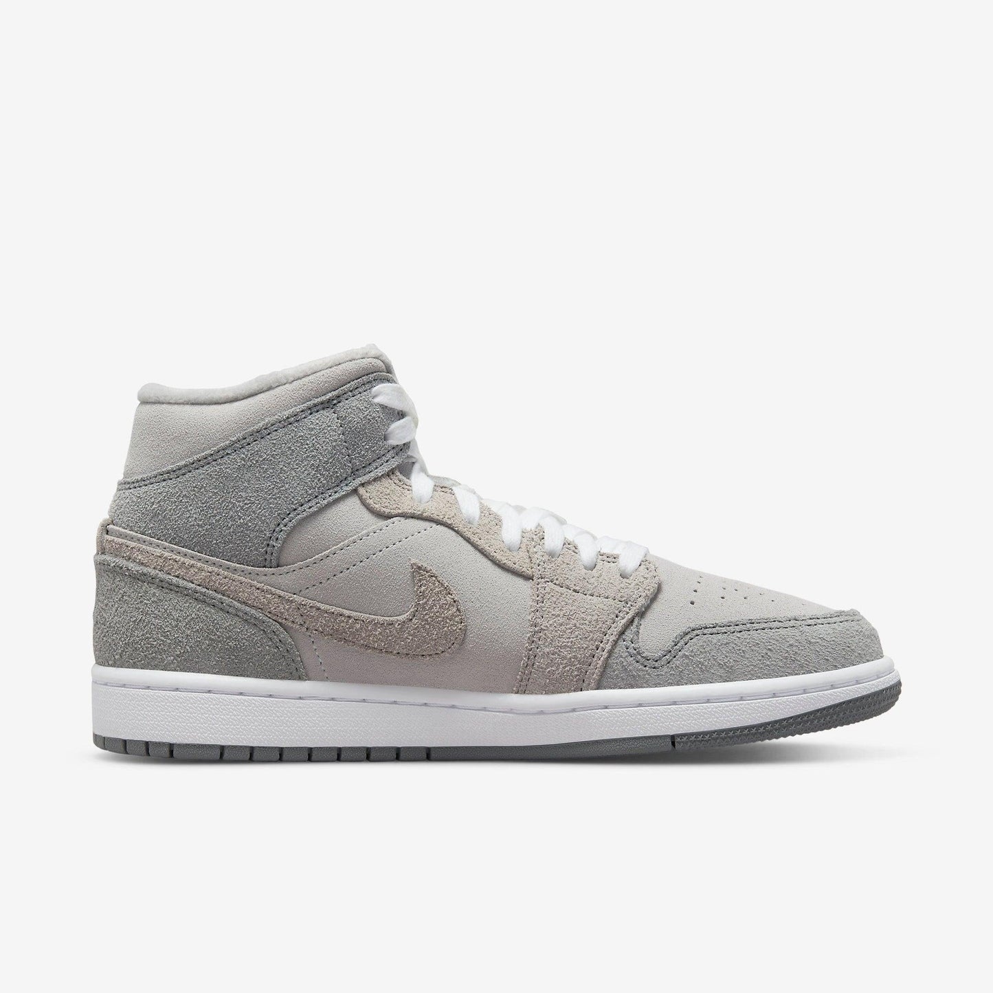 Air Jordan 1 Mid SE 'Particle Grey' (2022) (Womens) [DO7139-002] Athletic Basketball Sports Sneakers in Particle Grey / College Grey for Unisex Adult Female Ladies Girls WMNS - AVBL MRKT (4)